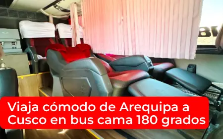 Viaja cómodo de Arequipa a Cusco en bus cama 180 grados