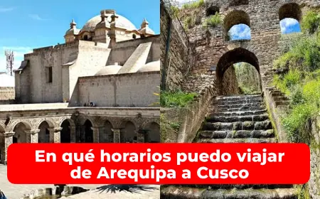 En qué horarios puedo viajar de Arequipa a Cusco