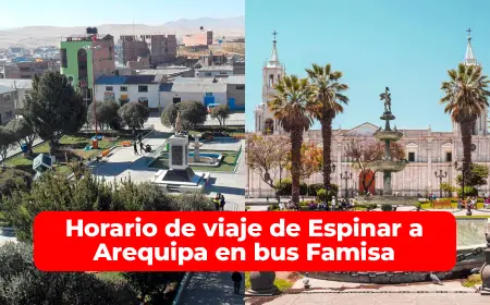 Horario de viaje de Espinar a Arequipa en bus Famisa
